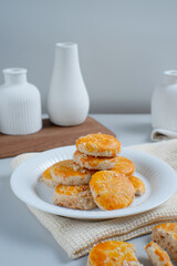 Kue Kacang or peanut cookies. cookies for eid mubarak. Perfect for recipe, article, catalogue, or any commercial purposes. With copy space
