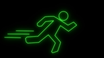Neon running man illustration