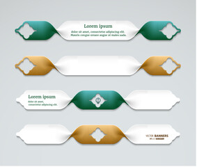 Twisted labels template collection featuring elegant sale labels in modern green and gold design