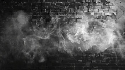 Naklejka premium Ethereal swirling smoke on a dark backdrop with layered fog texture, perfect for modern photos and creative artwork compositions.