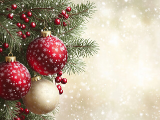 Christmas charm with fir needles, New Year greeting