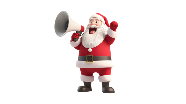 Jolly Santa Claus 3D Render Festive Christmas Announcement