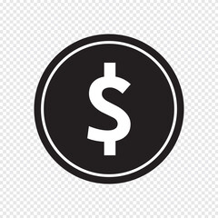 cash doller icon vector. Doller coin icon. Black Doller icon vector.