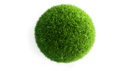 Lush Green Sphere of Grass Ideal for Eco Friendly and Nature Themed Designs 3D Render Perfect for Websites Wallpapers and Advertising