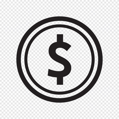 cash doller icon vector. Doller coin icon. Black Doller icon vector.