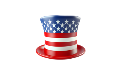 Patriotic Uncle Sam Top Hat American Flag Theme 4th of July Celebration Independence Day Festive Hat