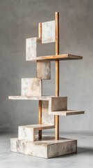 Modern abstract sculpture with geometric forms