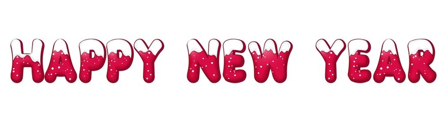 Happy New Year text on white background