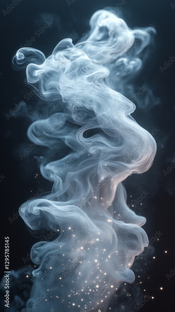 Poster soft swirls of smoke rise elegantly, their delicate forms curling and twisting as they reflect glimm