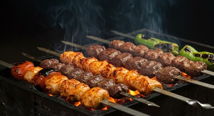 Turkish Shis Kebap - Assorted Chicken and Meat Grill Skewers