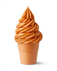 Creamy orange soft serve ice cream in cup, perfect for summer treats