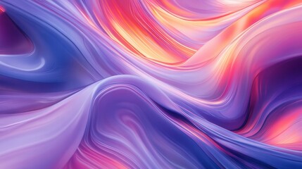Obraz premium Abstract flowing waves of vibrant colors with smooth gradient blending in purple, pink, and orange tones creating a mesmerizing visual background