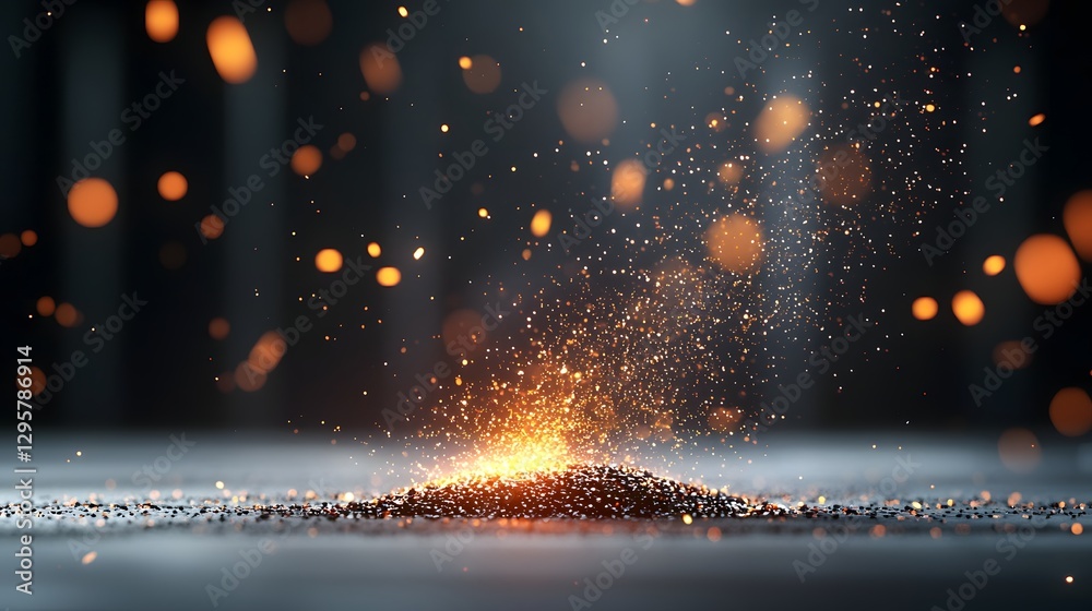 Poster mesmerizing abstract artwork featuring floating glowing embers suspended mid air resembling a magica
