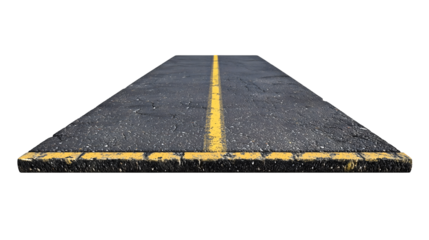 Asphalt Road with Yellow Stripes Top View Seamless Texture Highway Transportation