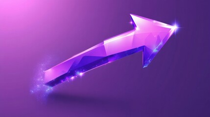 A vibrant purple arrow pointing upward, symbolizing progress, growth, and positivity. Perfect for motivational themes.
