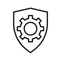 Repair Shield Icon. Shield Illustration With Gear Symbol. Customer Service Protection.