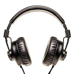 Black Headphones Isolated on White Background