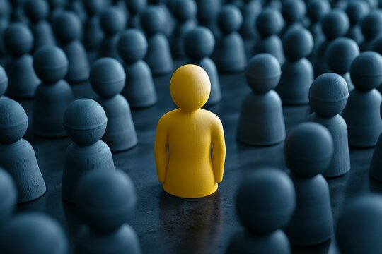 Stand Out From The Crowd A Powerful Image Showcasing Individuality, Uniqueness, and Personal Branding Use this stock photo to visually represent leadership, distinctiveness, differentiation, being
