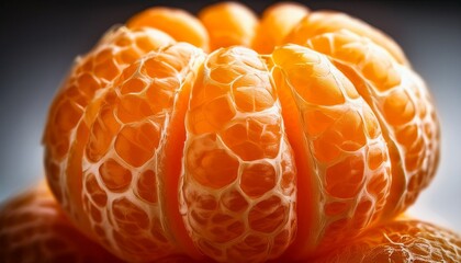 Close-Up of a Freshly Peeled Tangerine, Highlighting Its Soft, Dimpled Texture