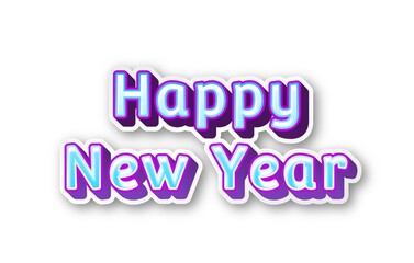 Happy New Year text on white background