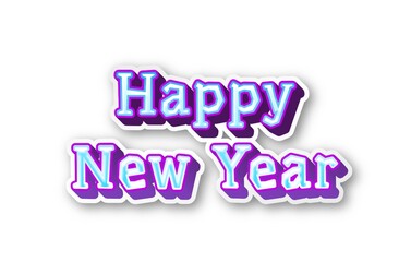 Happy New Year text on white background