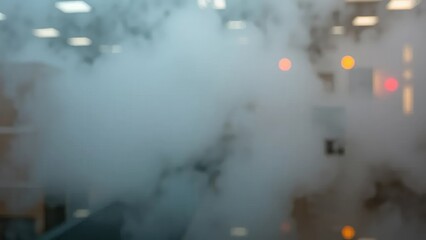 Fototapeta premium Abstract background reflected in glass window with foggy atmosphere, reflection, dreamlike, misty