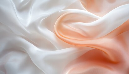 Obraz premium Soft, flowing peach and cream silk fabric