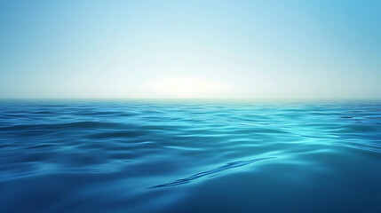 Obraz premium The ocean is calm and blue, with no visible waves