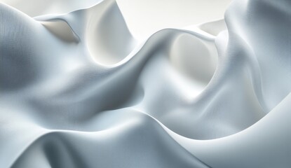 Fototapeta premium Abstract white fabric folds, mountain-like texture, soft light, studio backdrop