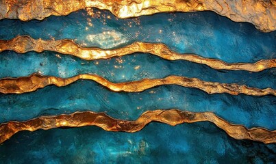 Blue and gold layered abstract background texture, design element