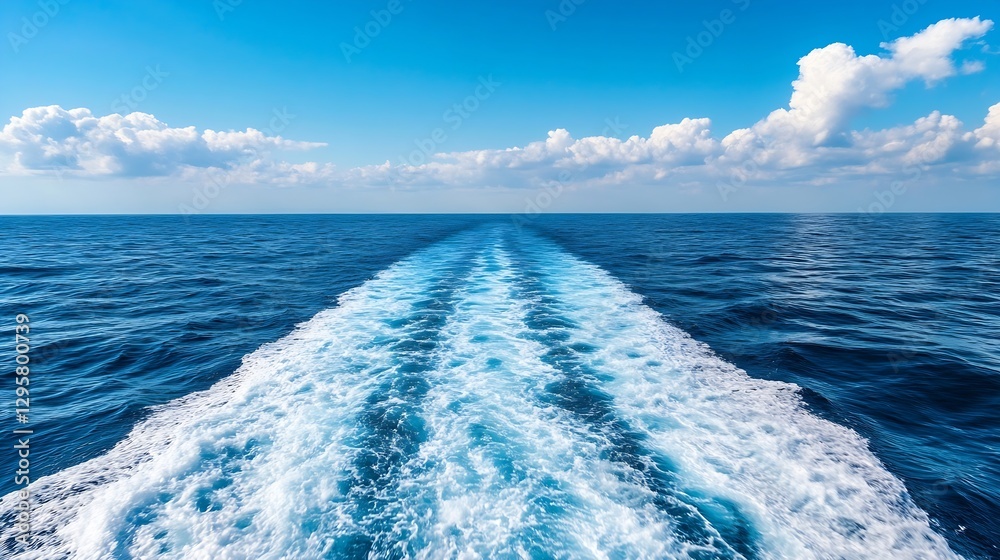 Poster vivid ocean waves against a clear blue sky creating a serene and calming seascape : generative ai
