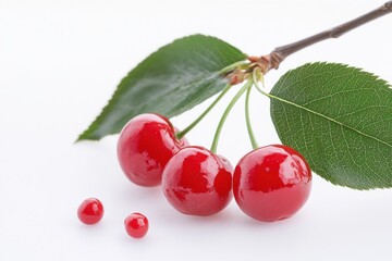 Cherries isolated on white background