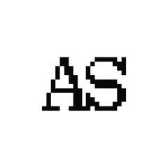 Obraz premium AS monogram logo design letter text name symbol monochrome logotype alphabet character simple logo