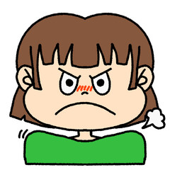 怒っている女の子のイラスト