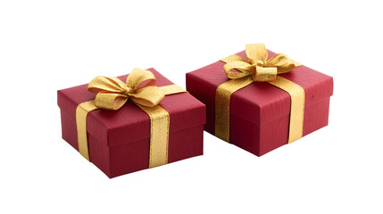 Fototapeta premium Elegant Red Gift Boxes with Gold Ribbon for Festive Occasions