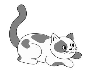 Cute playful cat hand drawn vector illustration