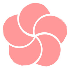 ピンク かわいい シンプル 和風 花 ベクターイラスト
