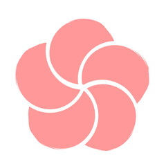 ピンク かわいい シンプル 和風 花 ベクターイラスト