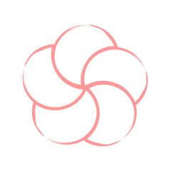 ピンク かわいい シンプル 和風 花 ベクターイラスト