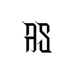 AS monogram logo design letter text name symbol monochrome logotype alphabet character simple logo
