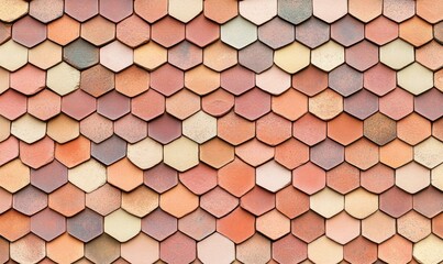 Fototapeta premium Colorful hexagonal roof tiles texture background for design