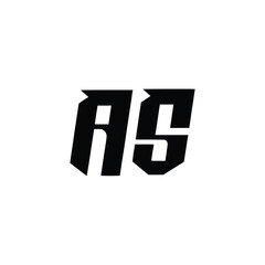 AS monogram logo design letter text name symbol monochrome logotype alphabet character simple logo