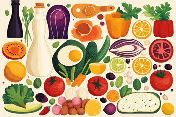 colorful assortment of fresh vegetables and fruits