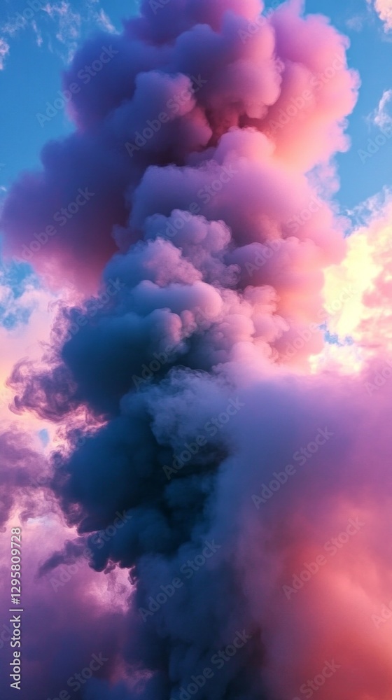 Poster a dramatic display of clouds fills the sky with swirls of pink and blue as the day transitions into 