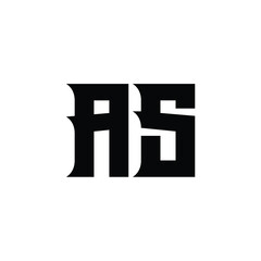 AS monogram logo design letter text name symbol monochrome logotype alphabet character simple logo