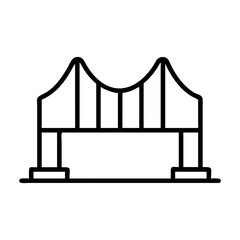 bridge icon, bridge line art - simple line art of bridge, perfect for bridge logos and icons
