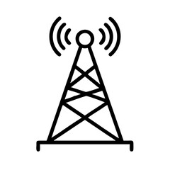 Naklejka premium communication tower icon, communication tower line art - simple line art of communication tower, perfect for communication tower logos and icons