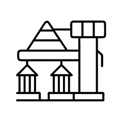 construction site icon, construction site line art - simple line art of construction site, perfect for construction site logos and icons