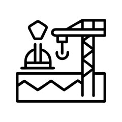 construction site icon, construction site line art - simple line art of construction site, perfect for construction site logos and icons