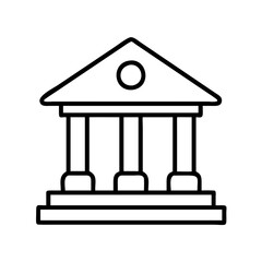courthouse icon, courthouse line art - simple line art of courthouse, perfect for courthouse logos and icons